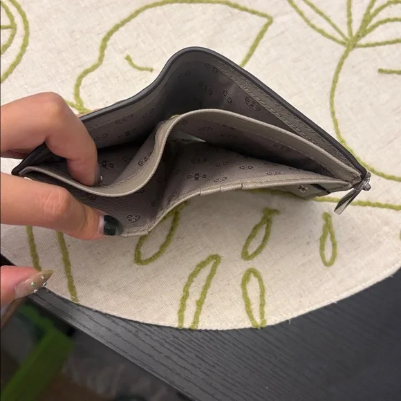 Tory Burch Taupe Wallet with Silver Logo - Picture 3 of 6